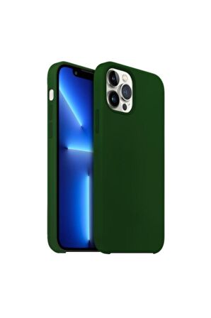 Buff iPhone 13 Pro Rubber Fit Kılıf Dark Green
