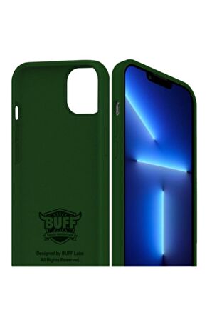 Buff iPhone 13 Pro Rubber Fit Kılıf Dark Green