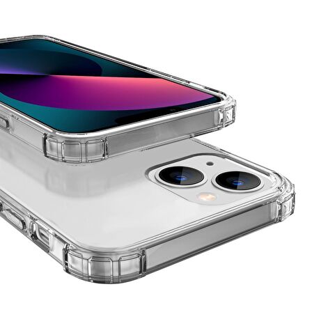 Blogy iPhone 13 Mini ile Uyumlu Crystal Fit Kılıf Crystal Clear