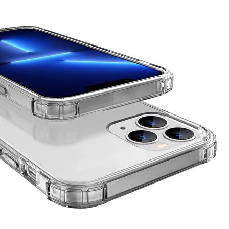 Blogy iPhone 13 Pro ile Uyumlu Crystal Fit Kılıf Crystal Clear