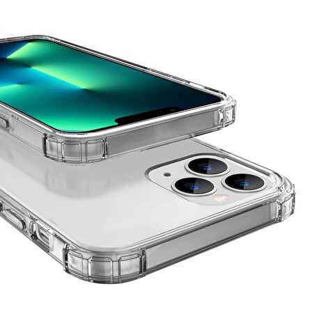 Blogy iPhone 13 Pro Max ile Uyumlu Crystal Fit Kılıf Crystal Clear