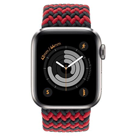 Buff Apple Watch Uyumlu Bands Braided 42/44 S Black Red 