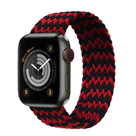 Buff Apple Watch Uyumlu Bands Braided 42/44 S Black Red 