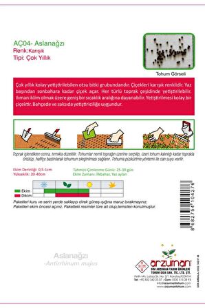 100 Adet Aslanağzı (Antirrhinum Majus) Çiçek Tohumu 