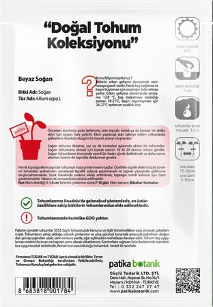 500 Adet Beyaz Soğan Tohumu