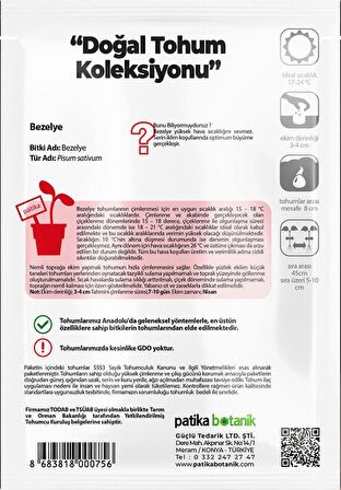 50 Adet Taze Bezelye Tohumu (UTRİLLO, ARAKA)