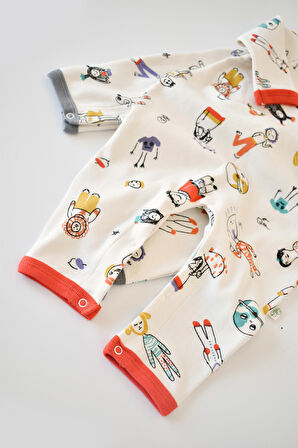 Organik 2 Li Çıtçıtlı Bebek Tulum - Csy5816 - Rebebe