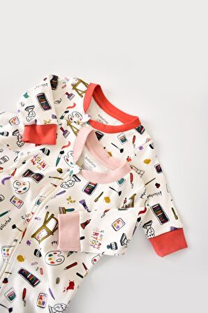 Organik 2'li Fermuarlı Tulum