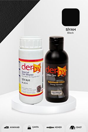 Special Siyah Deri Boyası ve Cilası 100 mL - 2'li Set / Mont Eşya Çanta Deri Boyası