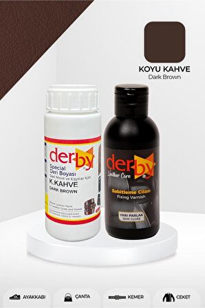 Special Koyu Kahve Deri Boyası ve Cilası 100 mL - 2'li Set / Mont Eşya Çanta Deri Boyası