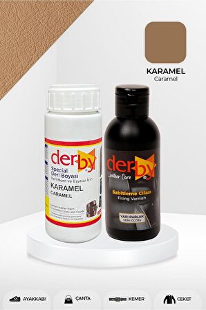 Special Karamel Deri Boyası ve Cilası 100 mL - 2'li Set / Mont Eşya Çanta Deri Boyası