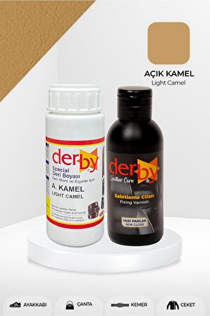 Special Açık Kamel Deri Boyası ve Cilası 100 mL - 2'li Set / Mont Eşya Çanta Deri Boyası