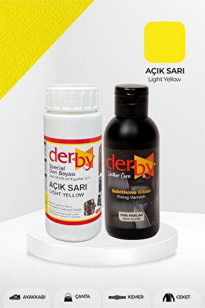 Special Açık Sarı Deri Boyası ve Cilası 100 mL - 2'li Set / Mont Eşya Çanta Deri Boyası