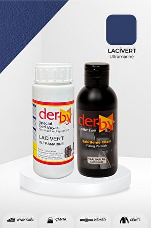 Special Lacivert Deri Boyası ve Cilası 100 mL - 2'li Set / Mont Eşya Çanta Deri Boyası