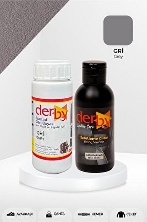 Special Gri Deri Boyası ve Cilası 100 mL - 2'li Set / Mont Eşya Çanta Deri Boyası