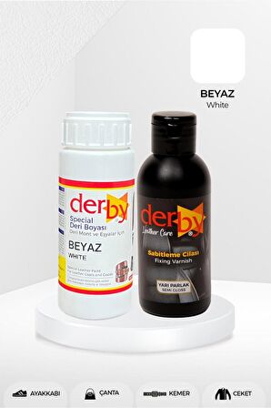 Special Beyaz Deri Boyası ve Cilası 100 mL - 2'li Set / Mont Eşya Çanta Deri Boyası