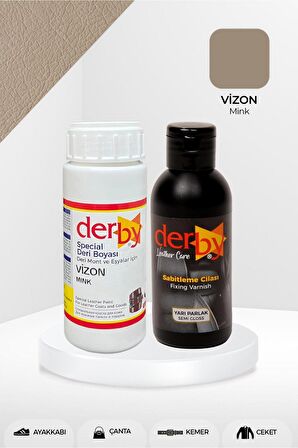 Special Vizon Deri Boyası ve Cilası 100 mL - 2'li Set / Mont Eşya Çanta Deri Boyası