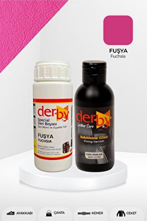 Special Fuşya Deri Boyası ve Cilası 100 mL - 2'li Set / Mont Eşya Çanta Deri Boyası