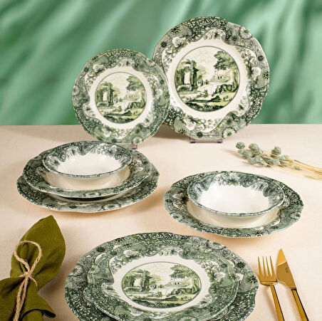 Fecra Vintage Emerald 24 Parça Yemek Takımı