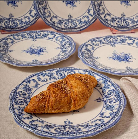 Fecra Majestic Blue 6 Parça Pasta Tabağı Seti