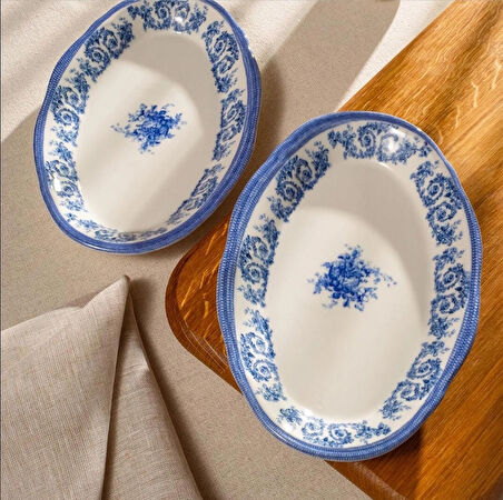Fecra Majestic Blue 2'li Kayık Tabak