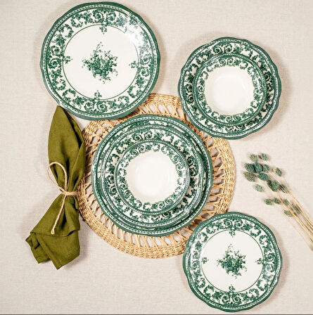 Fecra Majestic Green 24 Parça Yemek Takımı