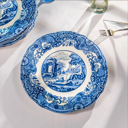 Fecra Vintage Blue 6 Parça Servis Tabağı Seti