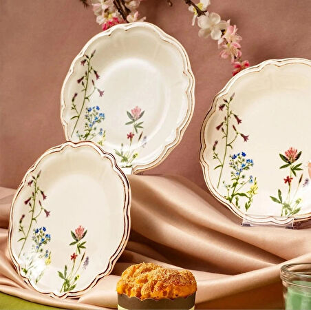 Fecra Doğa 6 Parça Pasta Tabağı Seti