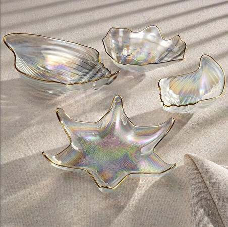 Fecra Deniz 4 Parça Cam Sunum Seti