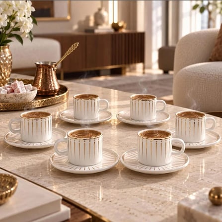 Fecra Vendome 12 Parça 6 Kişilik Kahve Fincan Takımı