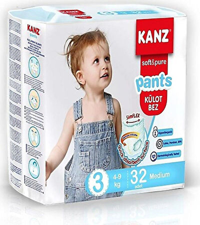 KANZ KÜLOT BEBEK BEZİ NO:3 MİDİ 4-9 KĞ