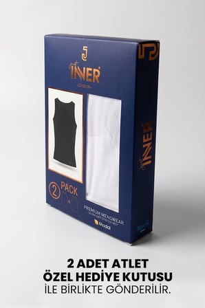 Just Inner Erkek 2'li Pamuklu Modal Atlet Esnek Yapı Günlük Rahat Kesim (115001)