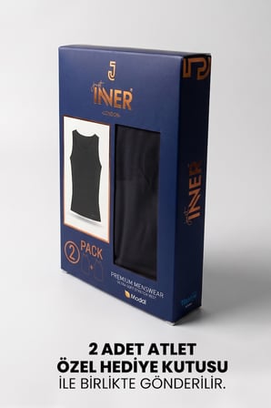 Just Inner Erkek 2'li Pamuklu Modal Atlet Esnek Yapı Günlük Rahat Kesim (115001)