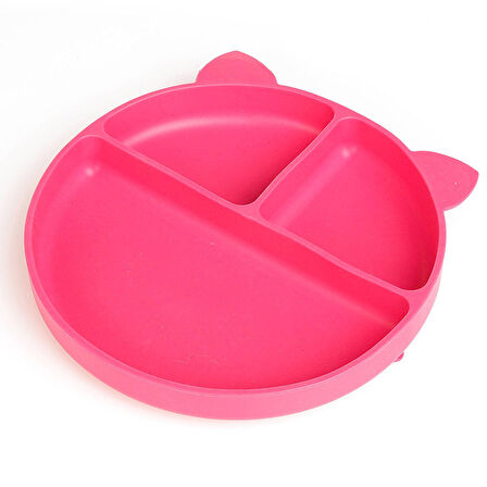 baby plus Vakum Tabanli Silikon Tabak - Coral Pink