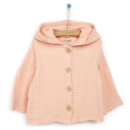 HelloBaby Basic Kız Bebek Müslin Kapüşonlu Hırka