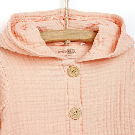 HelloBaby Basic Kız Bebek Müslin Kapüşonlu Hırka