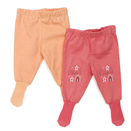 HelloBaby Basic Kız Bebek 2li Çoraplı Pijama Pantolon