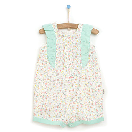 Bebbek Colorful World Çiçekli Fırfırlı Barbatöz Kız Bebek
