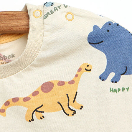 Bebbek Dino Party Tshirt-Şort Erkek Bebek