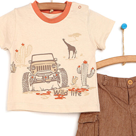 HelloBaby Safari Tshirt-Şort Erkek Bebek