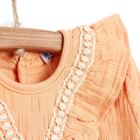 HelloBaby Basic Kız Bebek Fırfırlı Bluz Kız Bebek