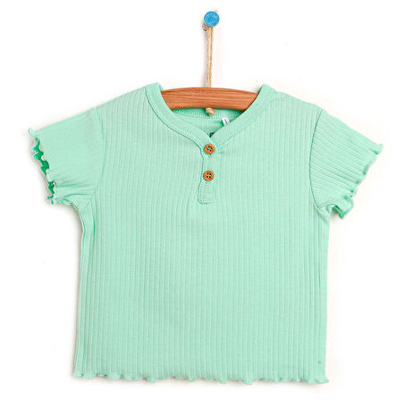 HelloBaby Basic Kıvrımlı Fitilli Tshirt Kız Bebek