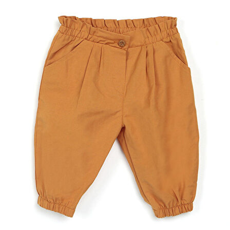 HelloBaby Basic Kız Bebek Lastikli Gabardin Pantolon Kız Bebek