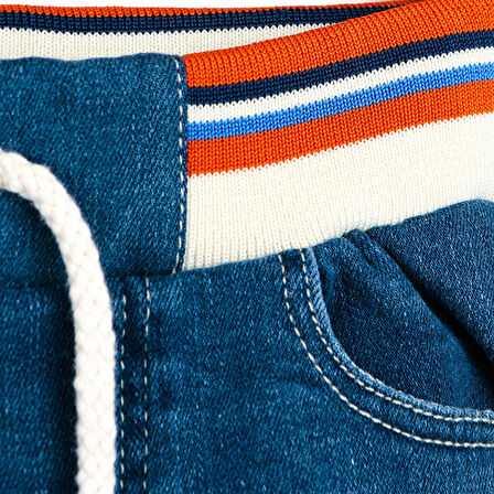 HelloBaby Basic Erkek Bebek Lastikli Denim Şort Erkek Bebek