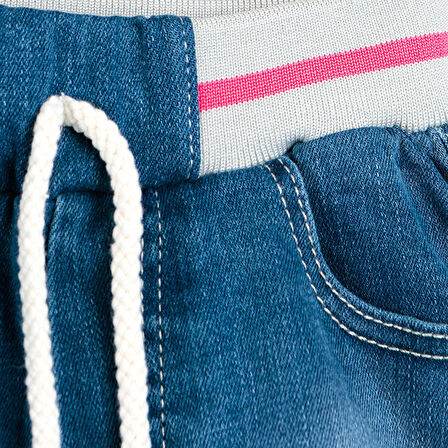 HelloBaby Basic Kız Bebek Lastikli Denim Şort