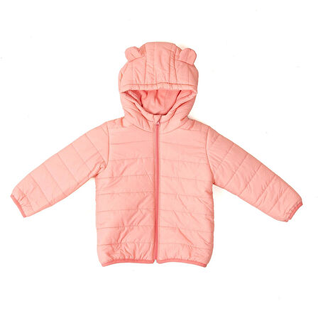 HelloBaby Basic Kulaklı Kapüşonlu Mont Kız Bebek