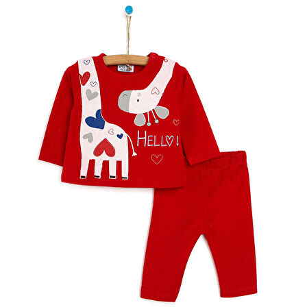 HelloBaby Yenidoğan Sweatshirt-Tayt 2li Takım Kız Bebek