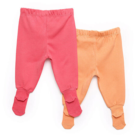 HelloBaby Basic Kız Bebek 2li Çoraplı Pijama Pantolon Kız Bebek