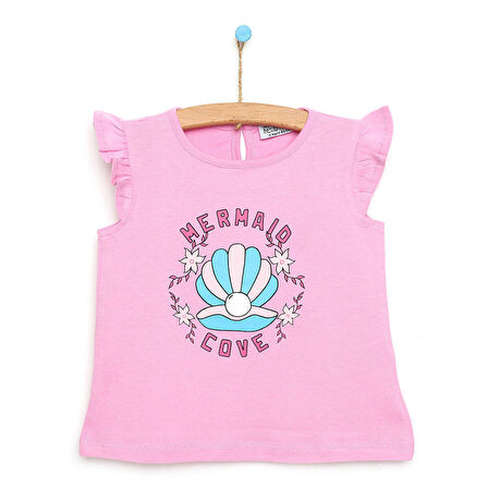 HelloBaby Basic Baskılı Fırfırlı Tshirt Kız Bebek