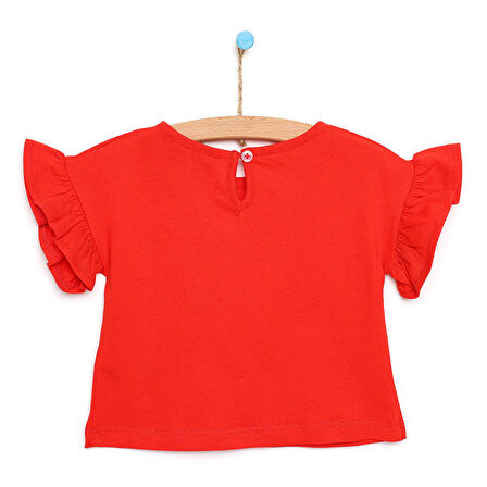 HelloBaby Basic Baskılı Fırfırlı Tshirt Kız Bebek